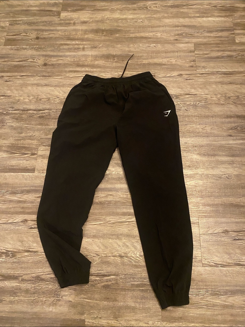 Gymshark Black Jogger Sweatpants with White Logo
